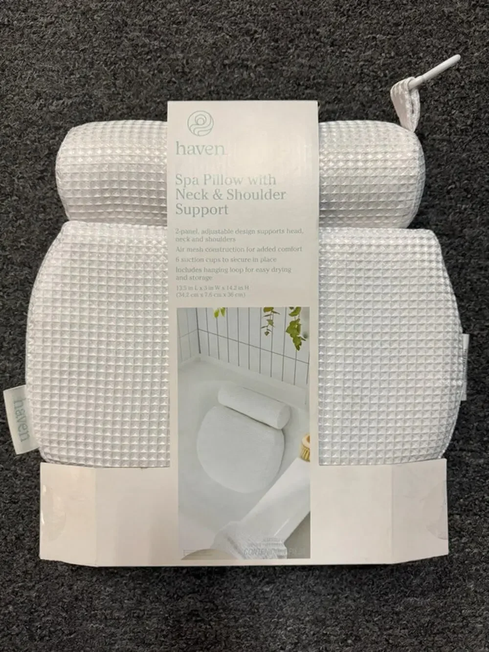Haven White Neck $ Shoulder Support Bath Pillow